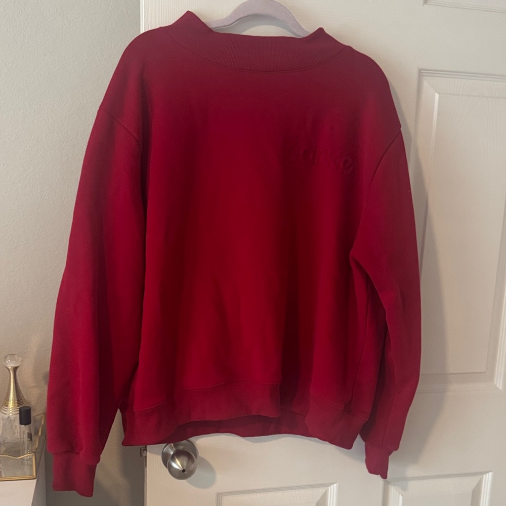 Parke Deep Red Mockneck